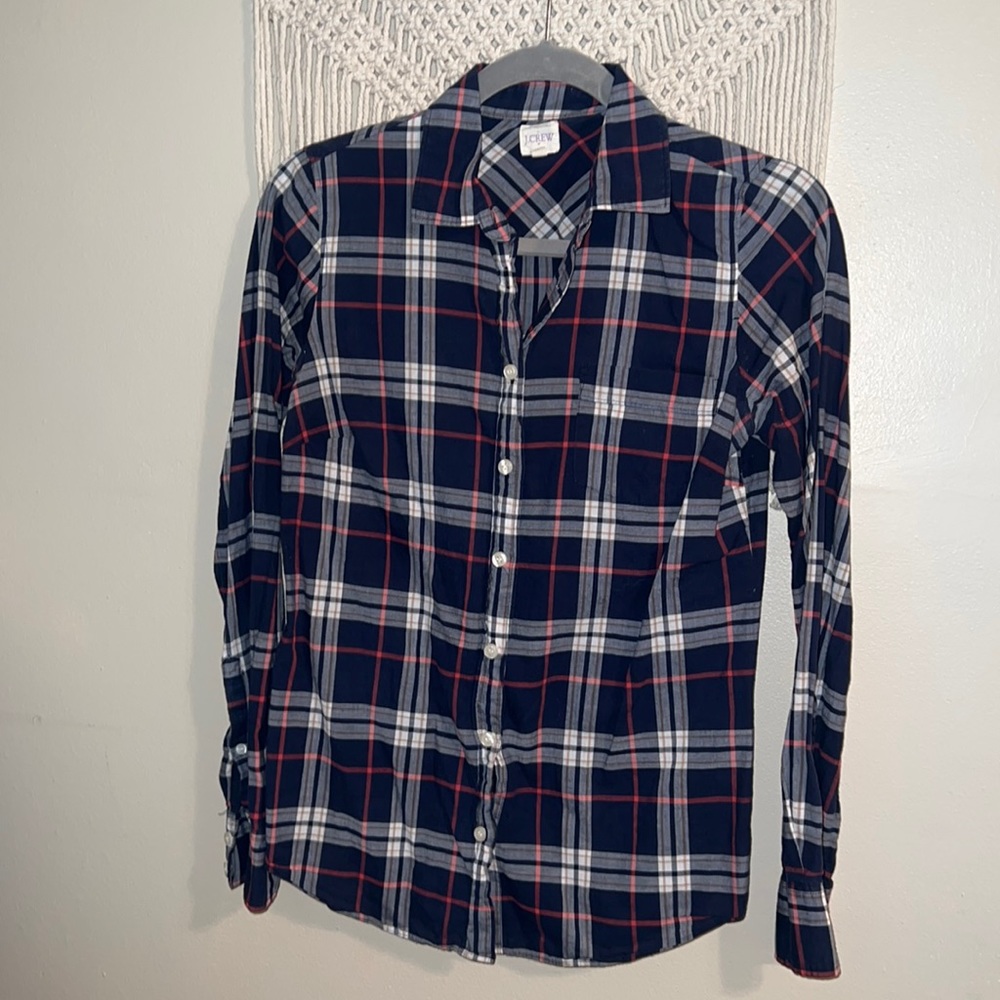 J. Crew the Perfect Shirt Plaid Button Down XS